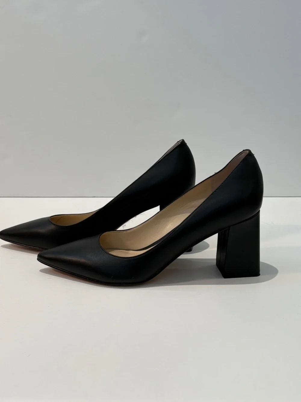 Marc Fisher Black Pointed-Toe Leather Pumps - Picture 2 of 8